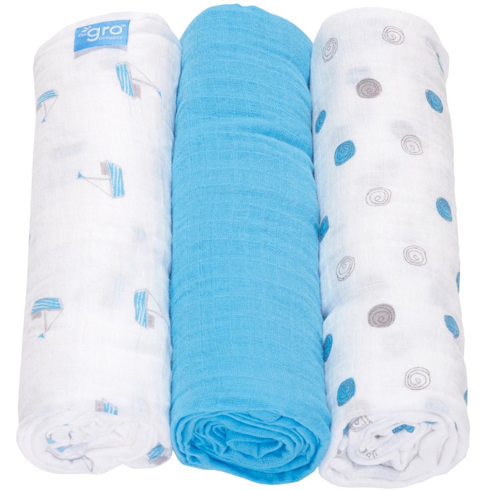 Grobag 3 Pack Gro Muslin (Nautical Knots)